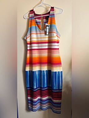 NWT Worthington Striped Midi Dress $72 retail